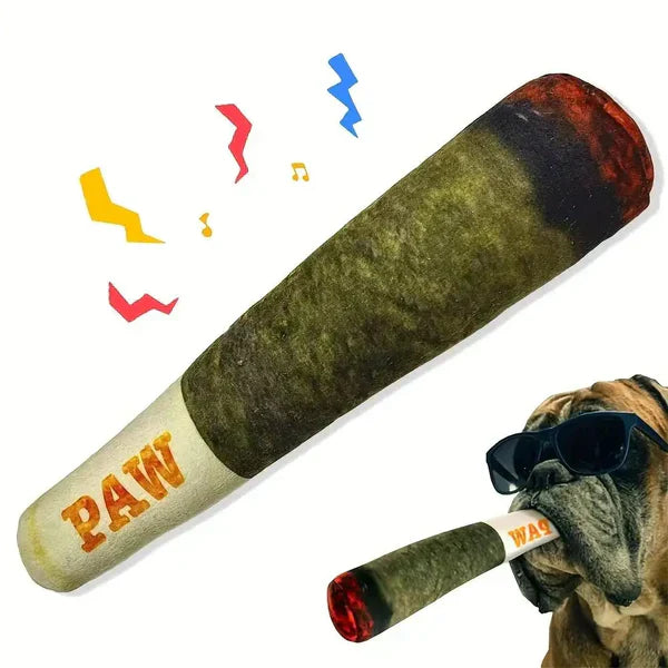 Cigar Design Plush Squeaky Dog Toy