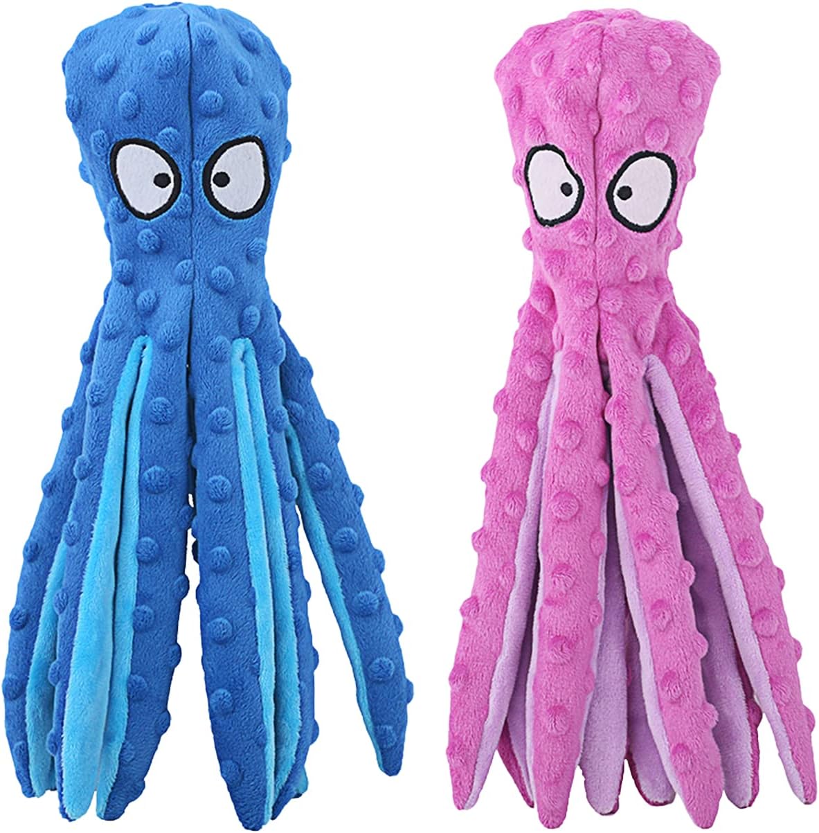4 Pack No Stuffing Octopus Squeaky Dog Toys