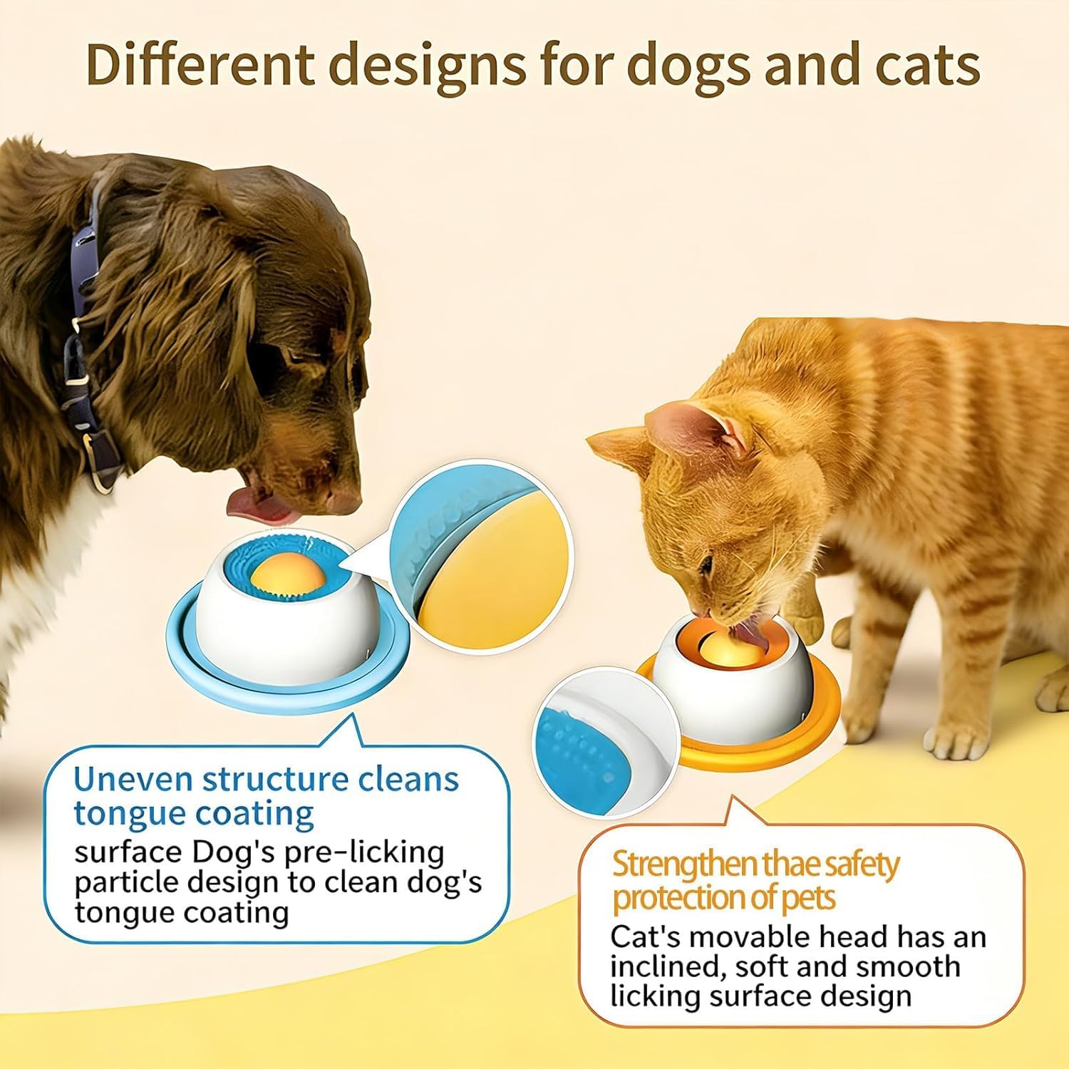 Interactive Lick Mat Slow Feeder Enrichement Toy for Dogs and Cats