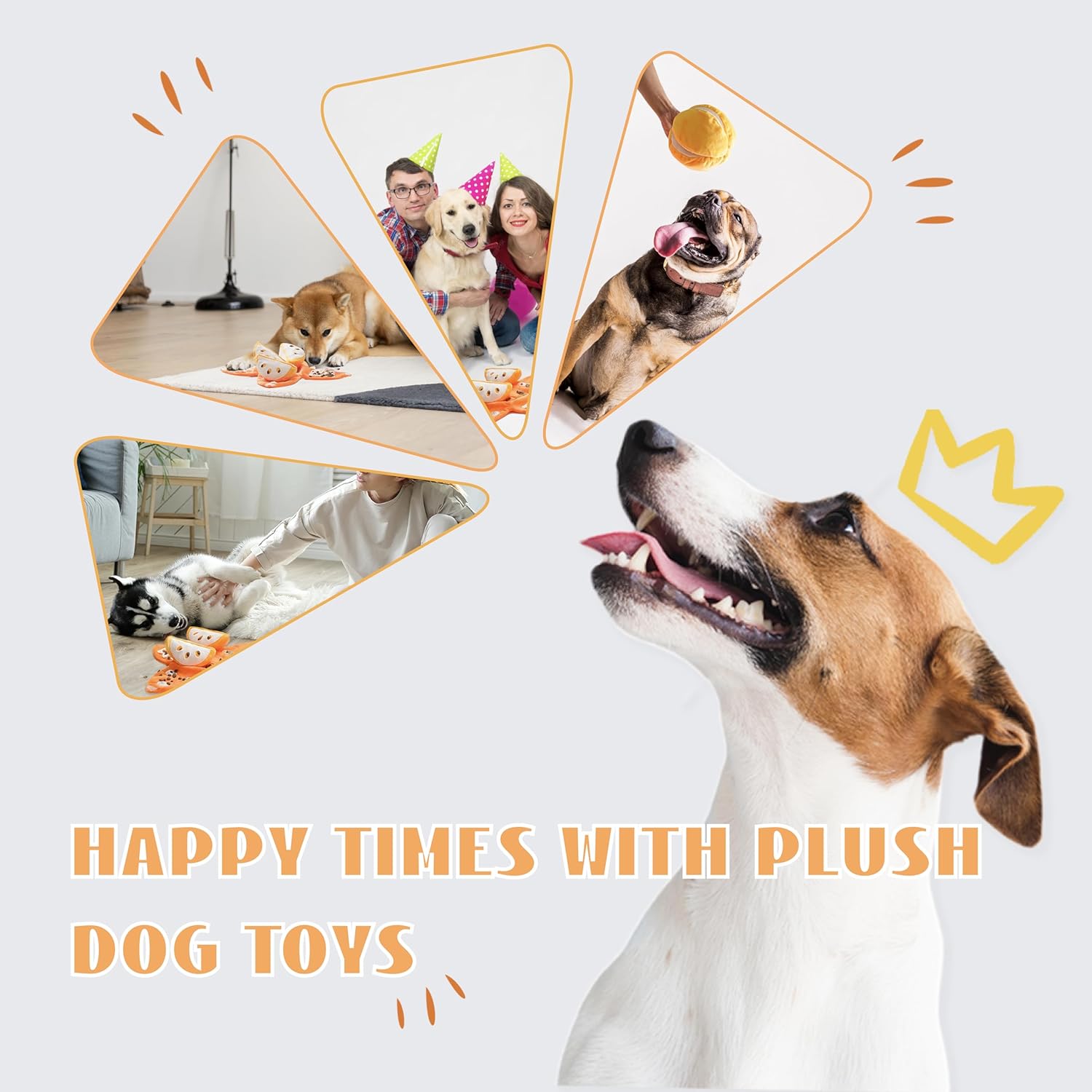 Orange Hide-and-Seek Plush Dog Toy