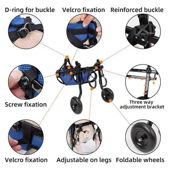 Adjustable Dog Wheelchair for Injured and Disabled Dogs Lightweight & Vet-Approved