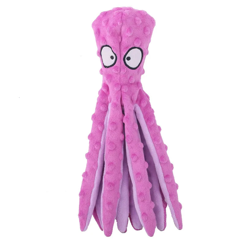 4 Pack No Stuffing Octopus Squeaky Dog Toys