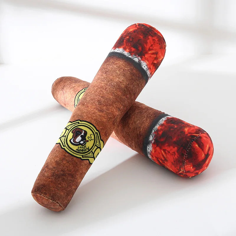 Cigar Design Plush Squeaky Dog Toy