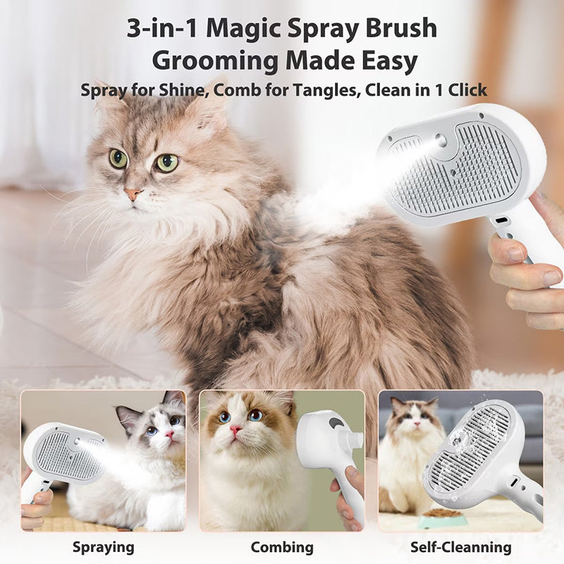 Self Cleaning Dog & Cat Hair Steam Brush